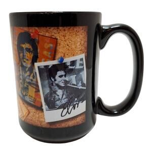 Elvis Presley Cup Mug Pictures Admit one Ticket Stub Pictures Black